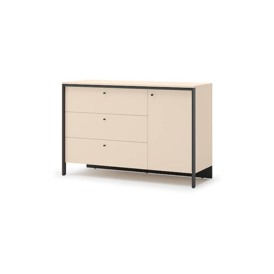 Enna EN-04 Chest Of Drawers 136cm Beige and Black
