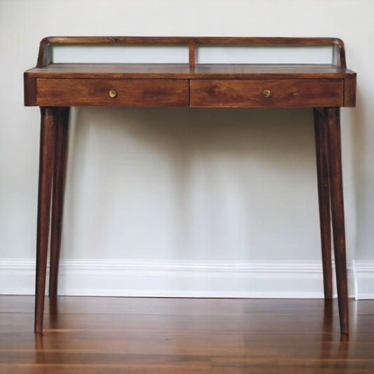 Elevated Chestnut Console Table. 100% Solid Mango Wood