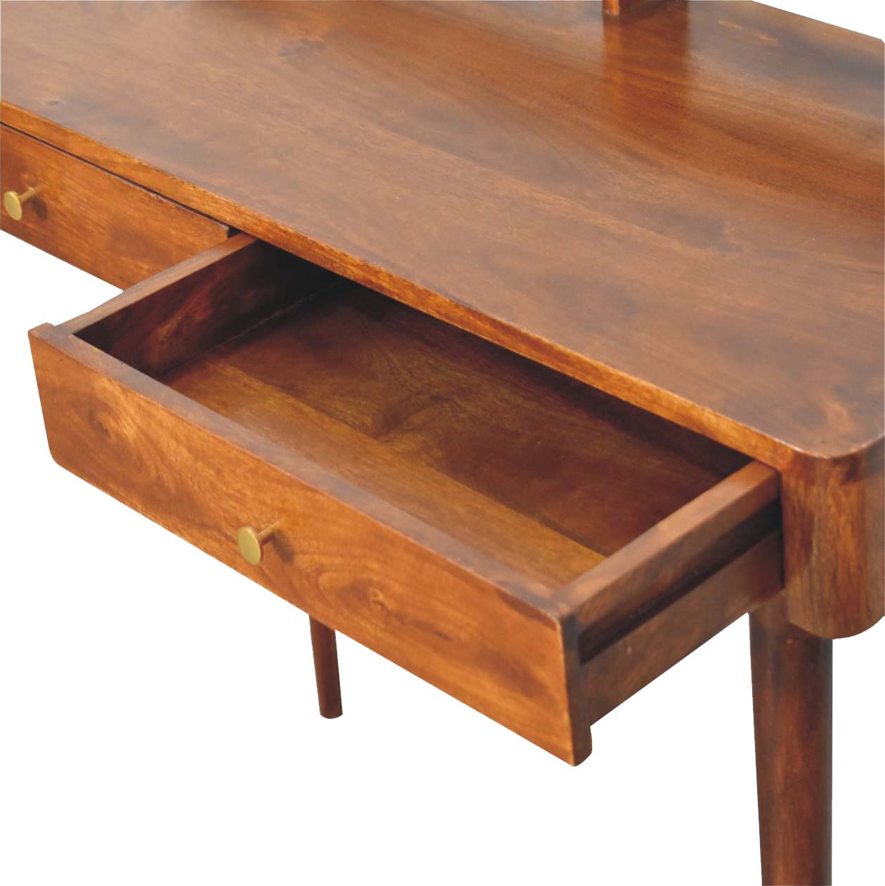 Elevated Chestnut Console Table. 100% Solid Mango Wood