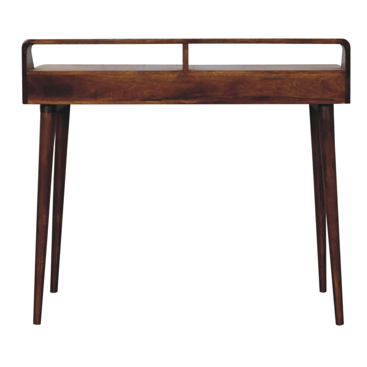 Elevated Chestnut Console Table. 100% Solid Mango Wood