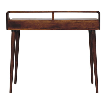 Elevated Chestnut Console Table. 100% Solid Mango Wood