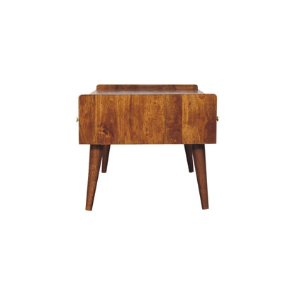 Elevated Chestnut Media Unit. 100% Solid Mango Wood