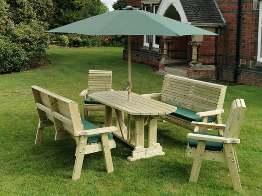 Ergo Table Set 8 Chairs - Swedish Redwood