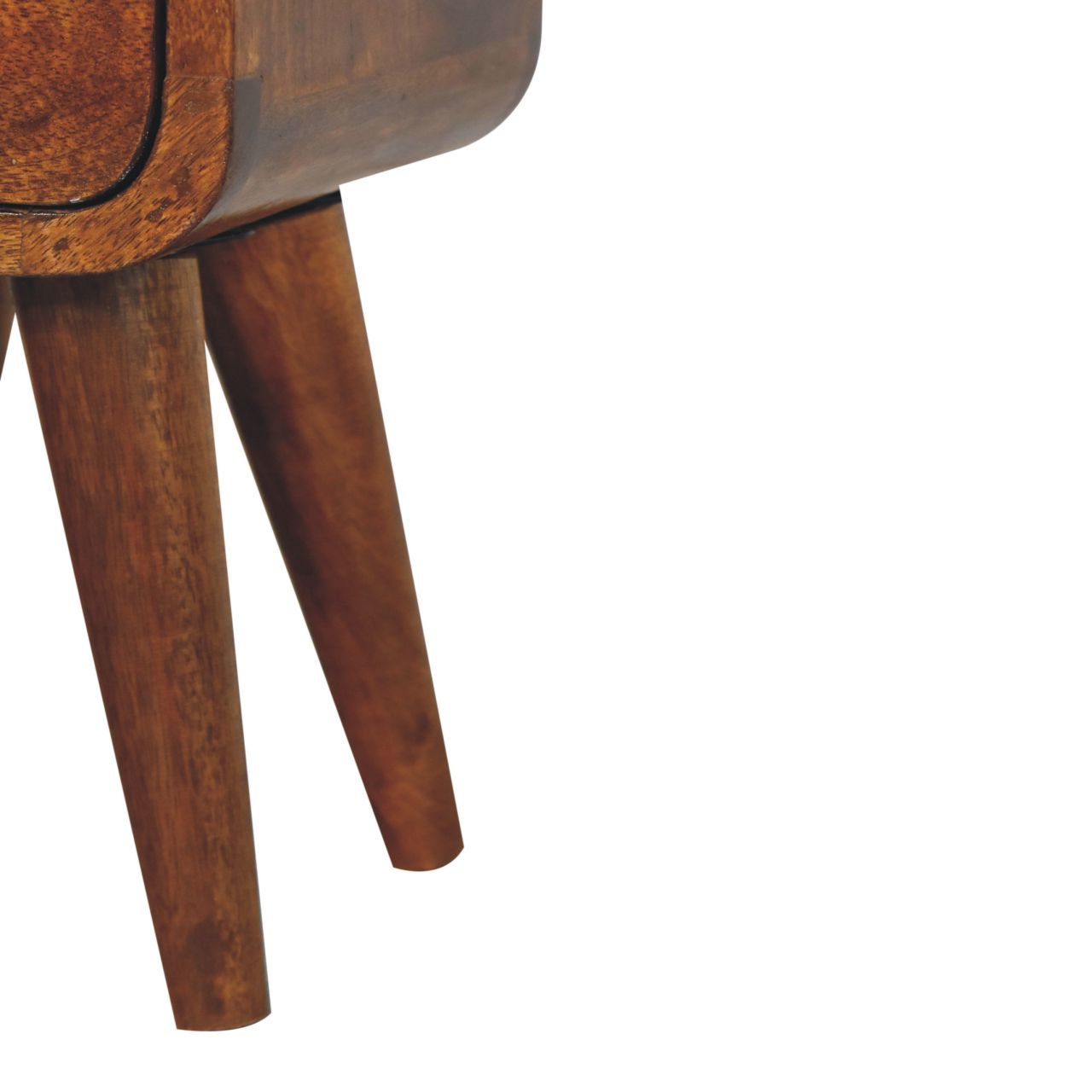 Extra Mini Chestnut Curve  Bedside. 100% Solid Mango Wood