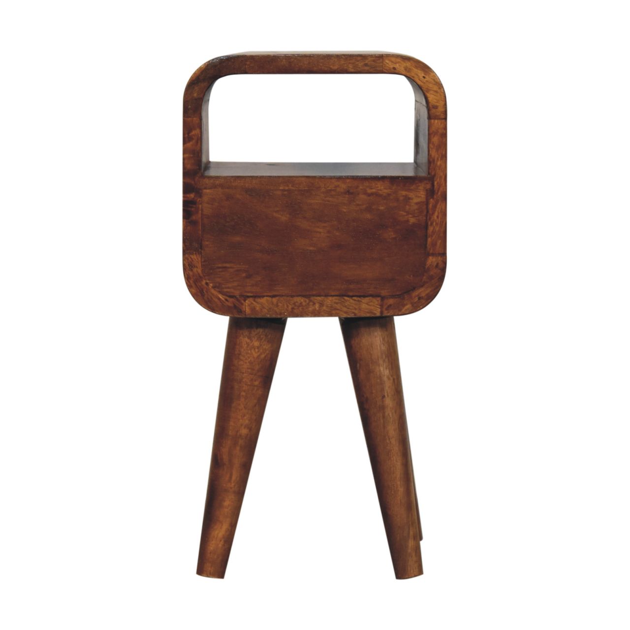 Extra Mini Chestnut Curve  Bedside. 100% Solid Mango Wood