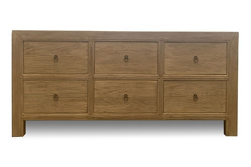 Ferringhi Chest of Drawers. Reclaimed Elm. 6 Drawers