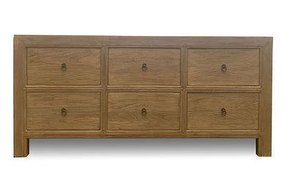 Ferringhi Chest of Drawers. Reclaimed Elm. 6 Drawers