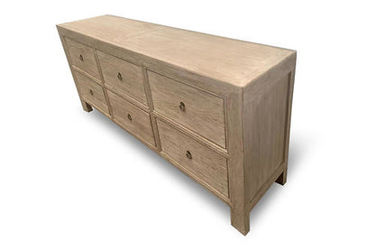 Ferringhi Chest of Drawers. Reclaimed Elm. 6 Drawers