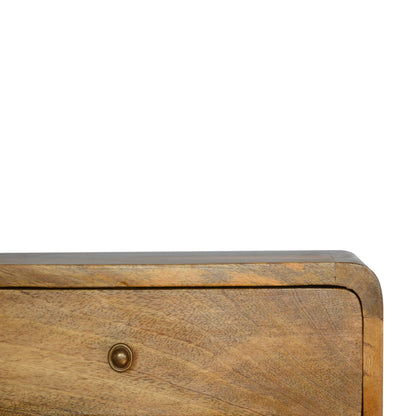 Floating Curve Open Slot Bedside. 100% Solid Mango Wood