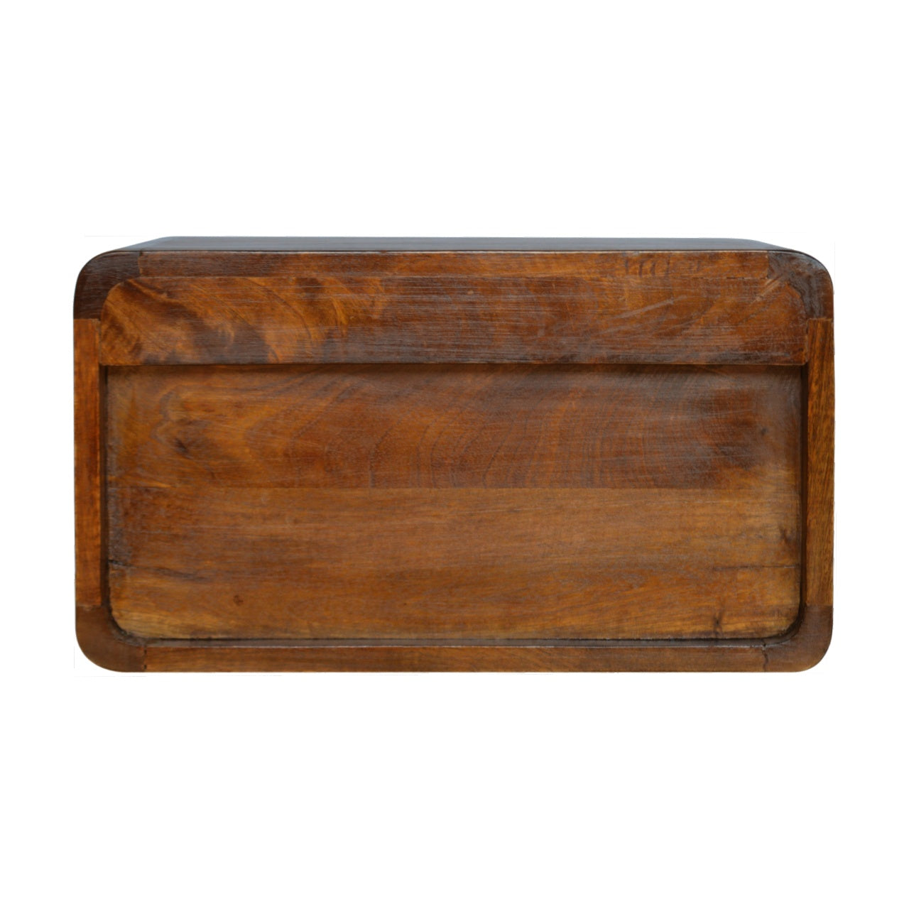 Floating Curved Chestnut Bedside Table 100% Solid Mango Wood