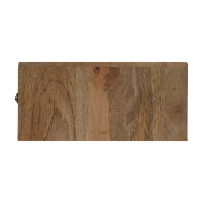 Floating Line Carved Bedside. 100% Solid Mango Wood