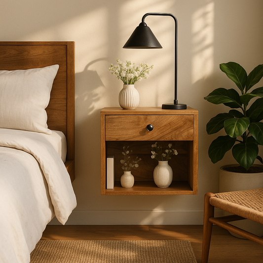 Floating Mini Classic Bedside. 100% Solid Mango Wood