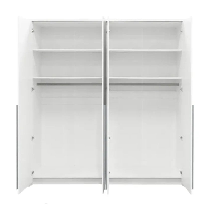 Genua 4-Door Wardrobe - Wild Oak with Black Handles, Modern Rustic Storage 210cm