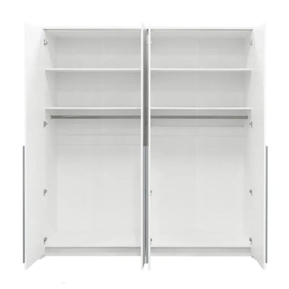 Genua 4-Door Wardrobe - Wild Oak with Black Handles, Modern Rustic Storage 210cm