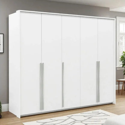 Genua 5-Door Wardrobe - 4 Colour Options 255cm Wide