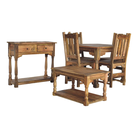 Granary Dining Table Set. 100% Solid Mango Wood