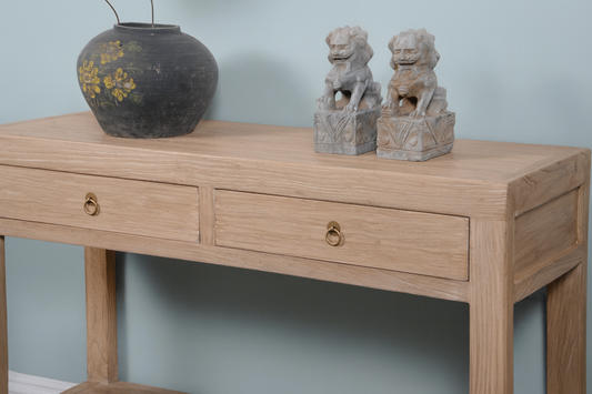 Gurney Console Medium. Solid Reclaimed Elm