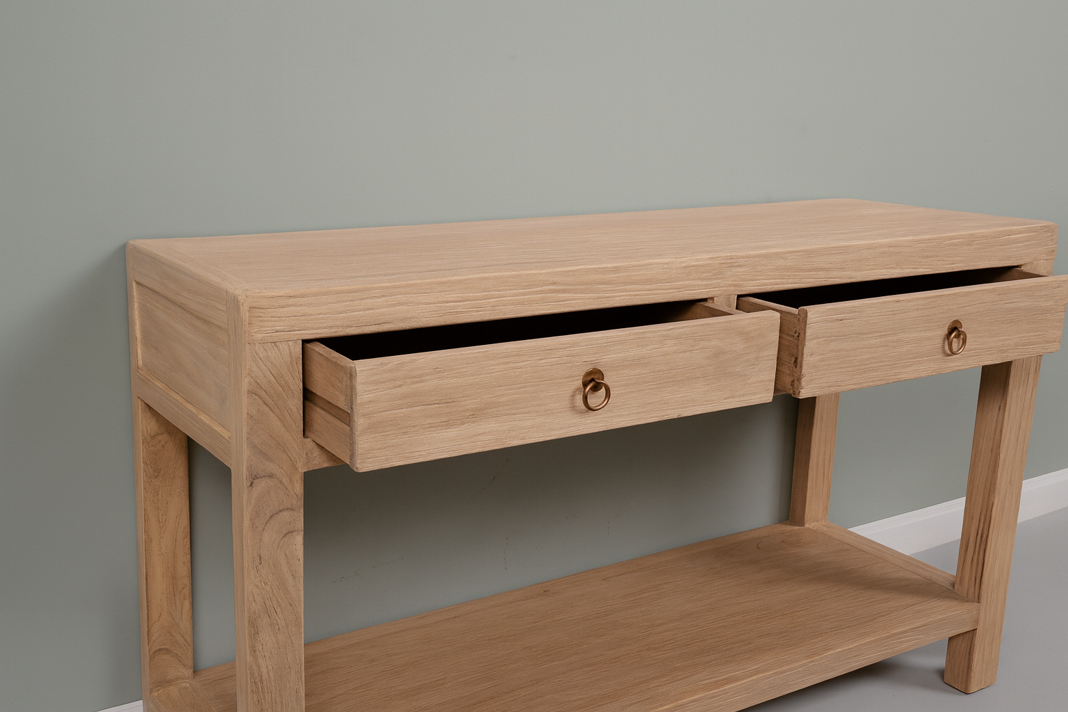 Gurney Console Medium. Solid Reclaimed Elm