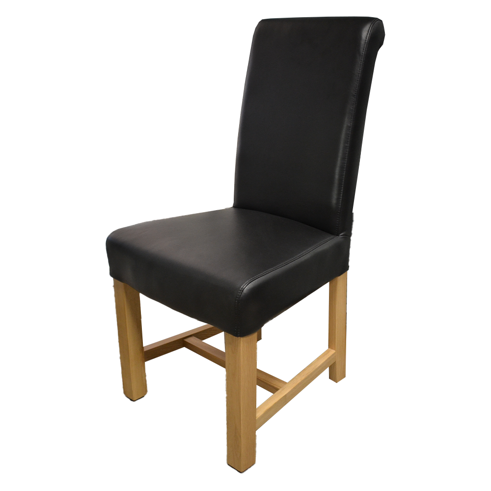Henley Dining Chair Full Genuine Leather. Solid Oak Legs - 3 Colours Available