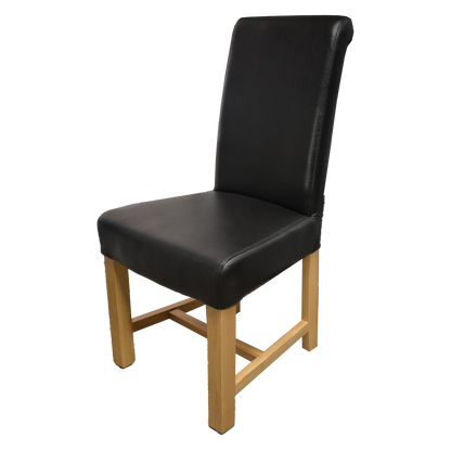 Henley Dining Chair Full Genuine Leather. Solid Oak Legs - 3 Colours Available