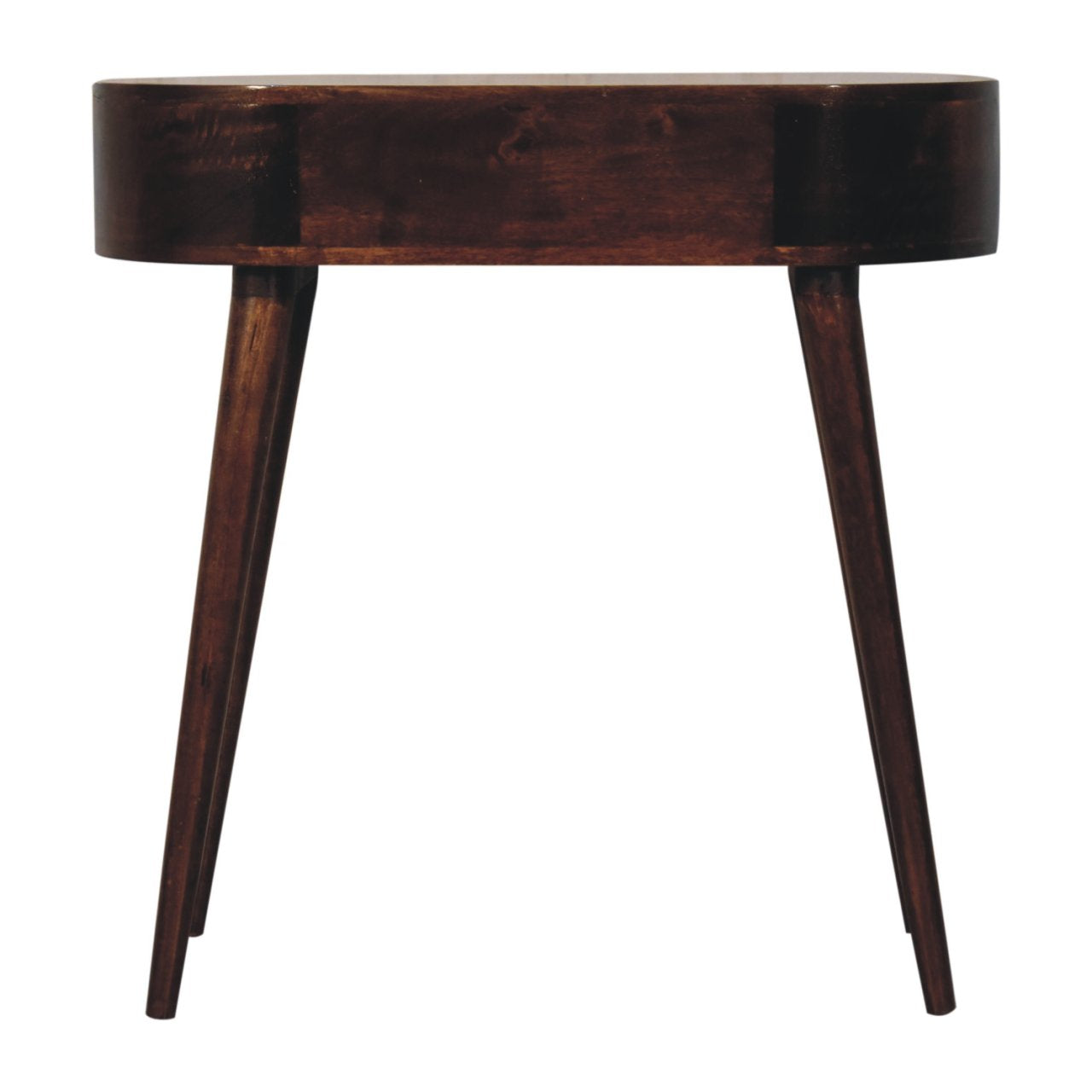 Honey Caramel Rounded Console Table. 100% Solid Mango Wood