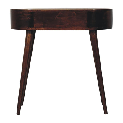 Honey Caramel Rounded Console Table. 100% Solid Mango Wood