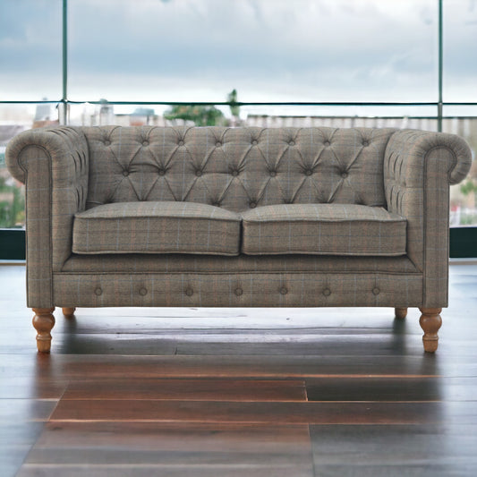 Multi Tweed Chesterfield 2 Seater Sofa