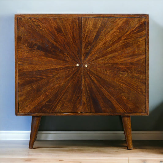 Chestnut Sunrise Cabinet. 100% Solid Mango Wood