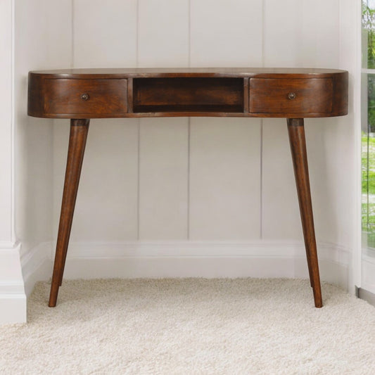 Chestnut Wave Writing Desk 100% Solid Mango Wood