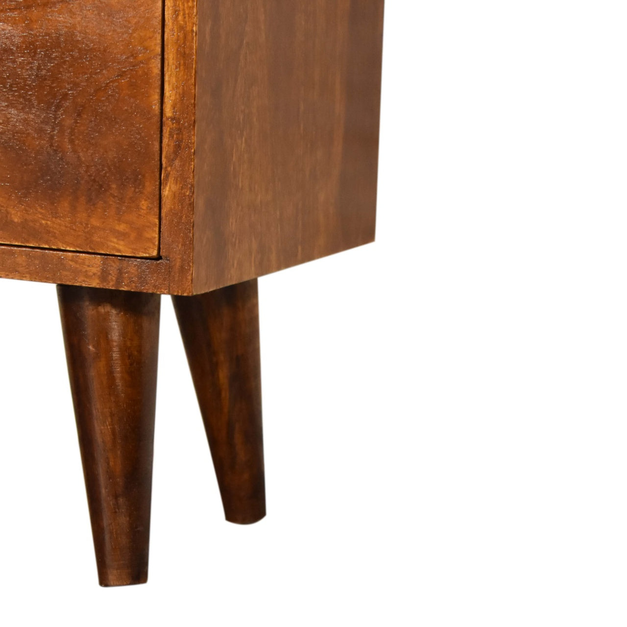 Chestnut Bedside. 100% Solid Mango Wood