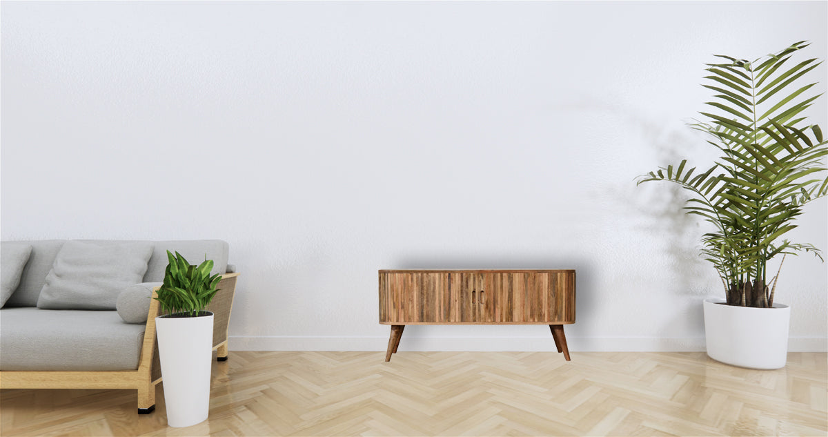 Mokka Media Unit 100% Solid Mango Wood