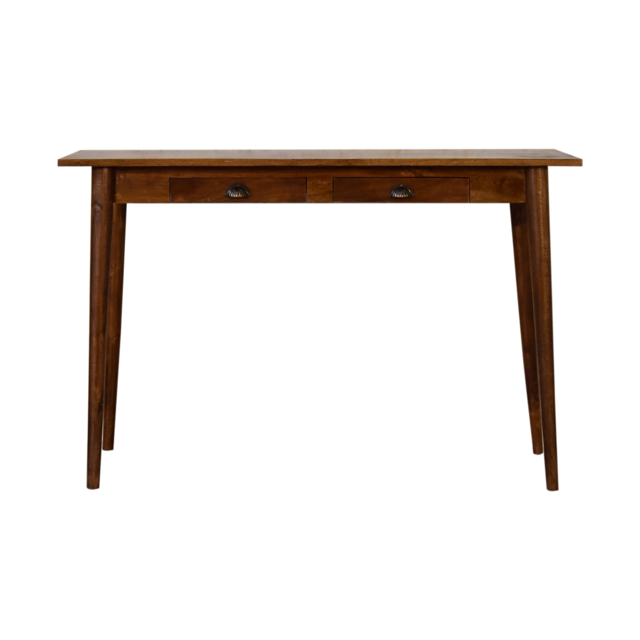 2 Drawer Chestnut Writing Desk 100% Solid Mango Wood