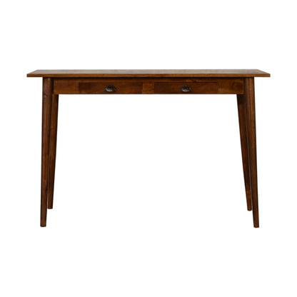 2 Drawer Chestnut Writing Desk 100% Solid Mango Wood