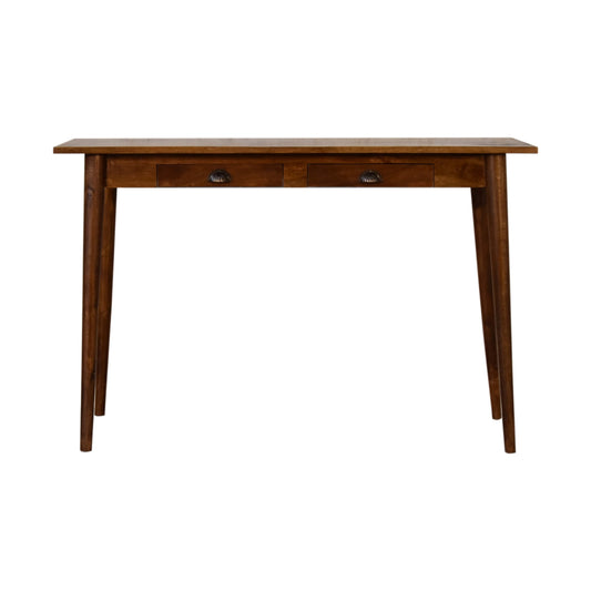 2 Drawer Chestnut Writing Desk 100% Solid Mango Wood