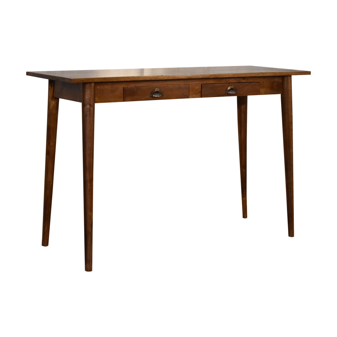 2 Drawer Chestnut Writing Desk 100% Solid Mango Wood