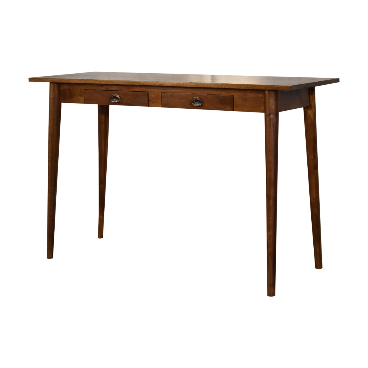 2 Drawer Chestnut Writing Desk 100% Solid Mango Wood