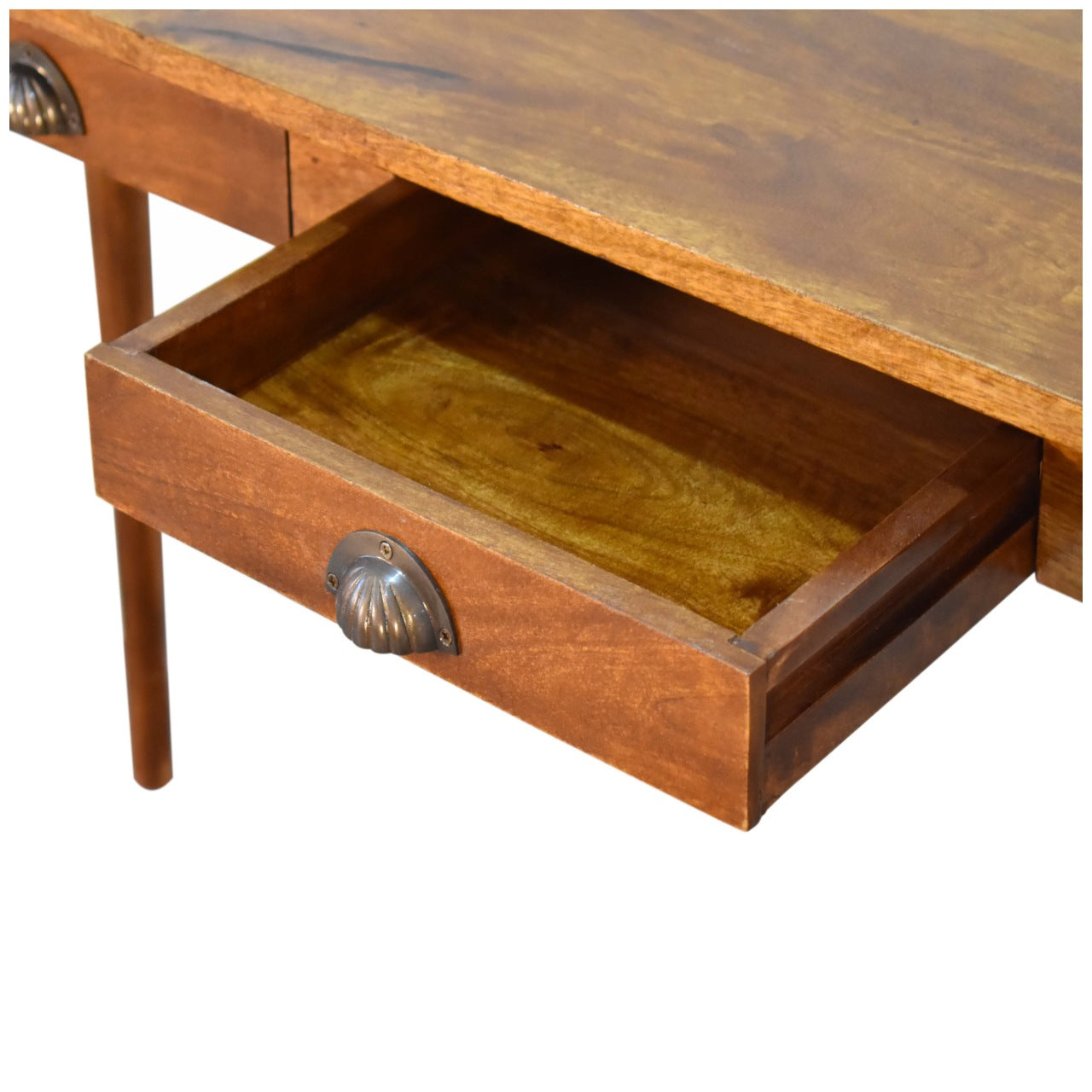 2 Drawer Chestnut Writing Desk 100% Solid Mango Wood