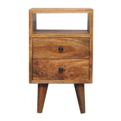 Mini Oak-ish Classic Open Bedside 100% Solid Mango Wood