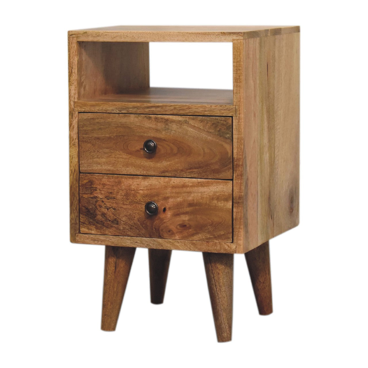 Mini Oak-ish Classic Open Bedside 100% Solid Mango Wood