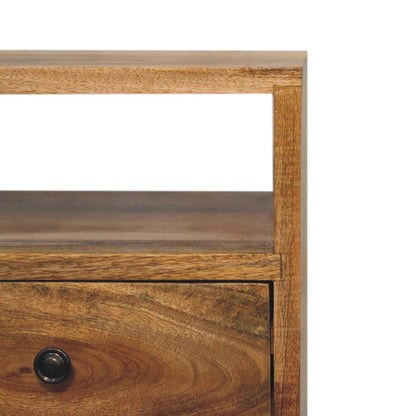 Mini Oak-ish Classic Open Bedside 100% Solid Mango Wood