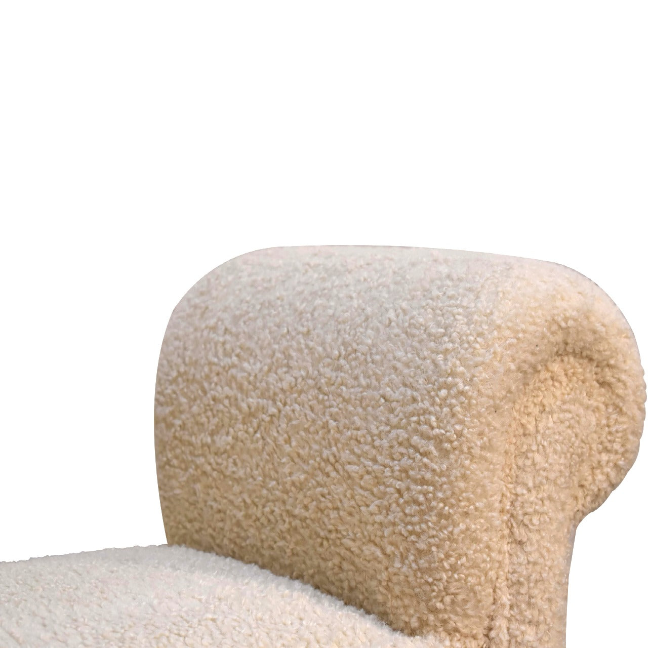 Boucle Cream Bench Mango Wood Legs Upholstered Boucle Material