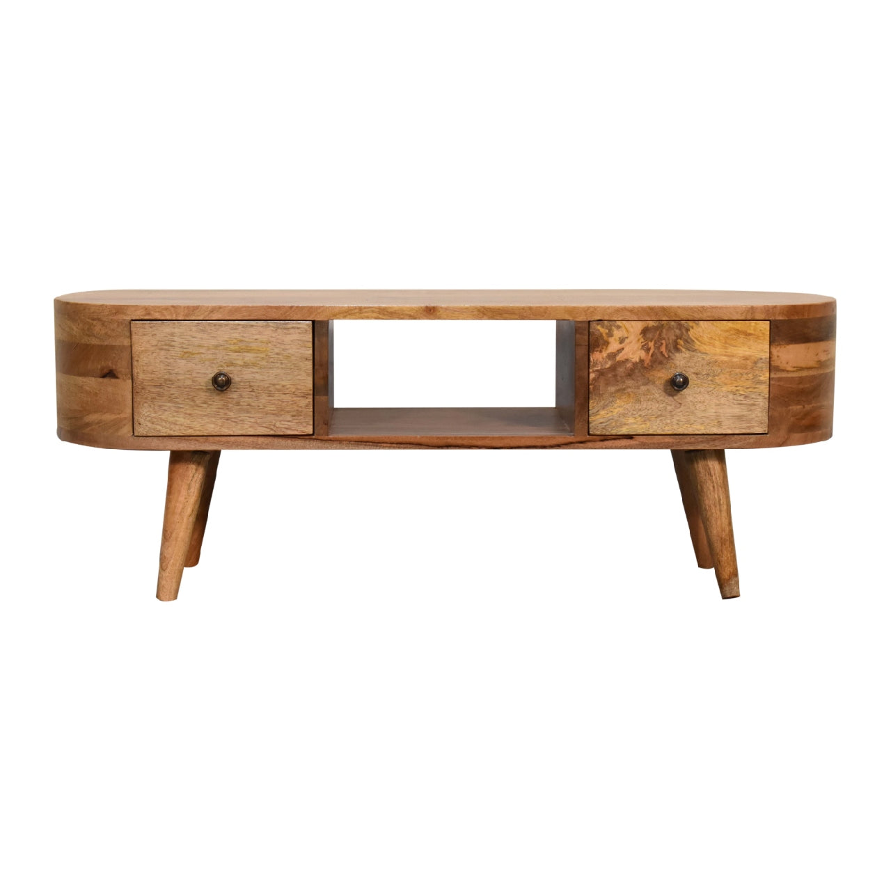 Mini Rounded Entertainment Unit 100% Solid Mango Wood