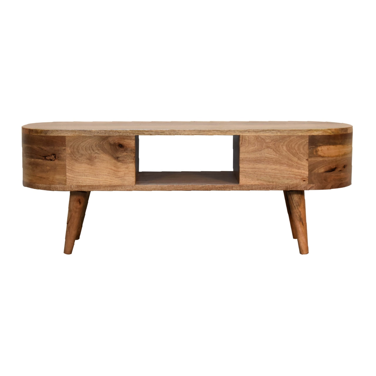 Mini Rounded Entertainment Unit 100% Solid Mango Wood