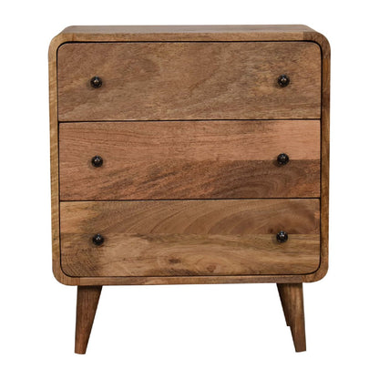 Mini Curved Oak-ish Chest 100% Solid Mango Wood