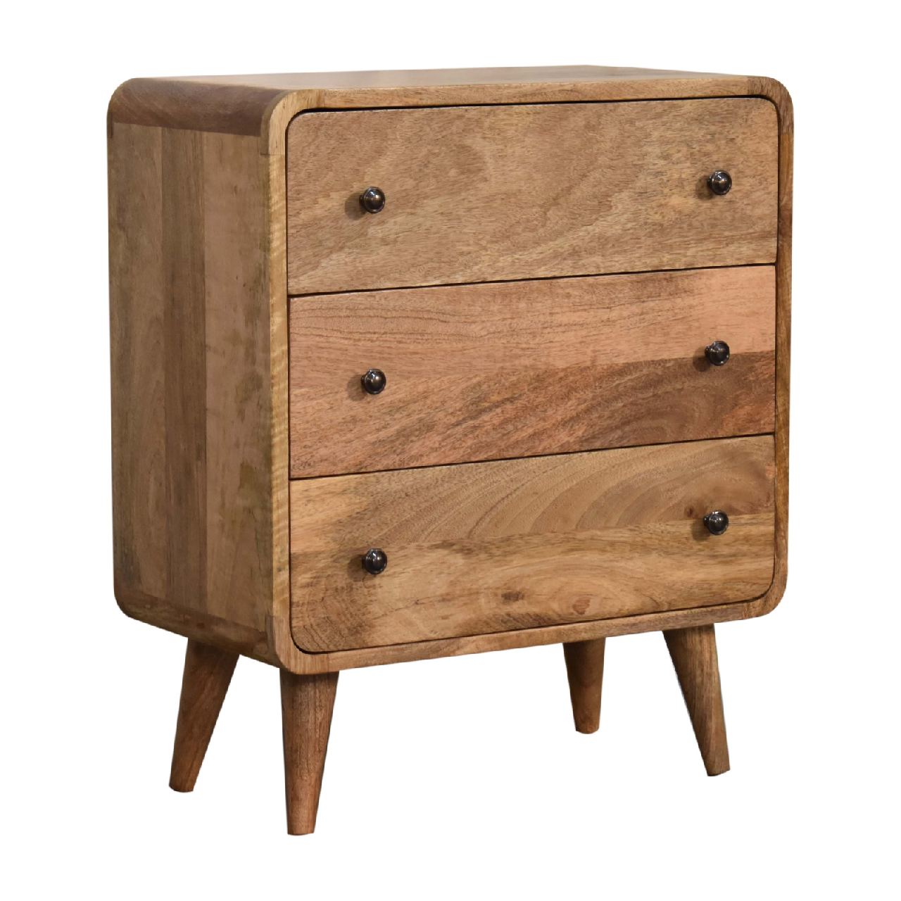 Mini Curved Oak-ish Chest 100% Solid Mango Wood