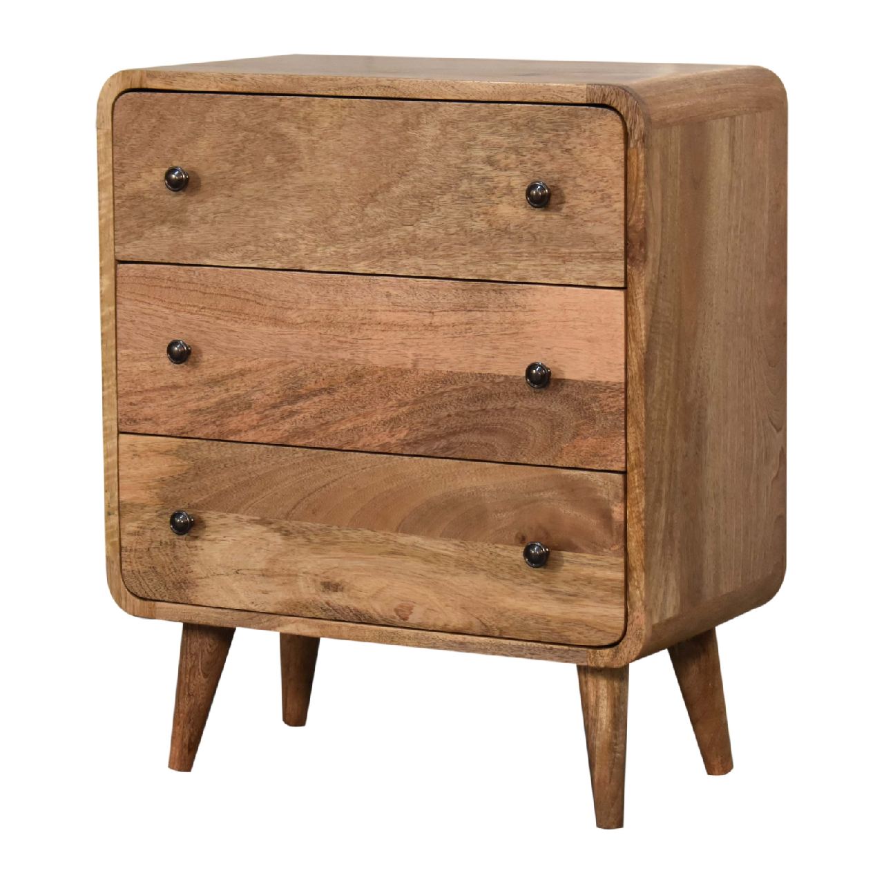 Mini Curved Oak-ish Chest 100% Solid Mango Wood