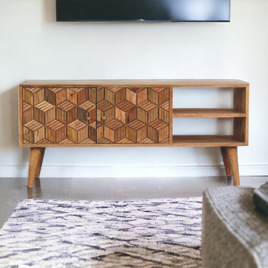Cubana Mango Wood TV & Media Unit. 100% Solid Mango Wood