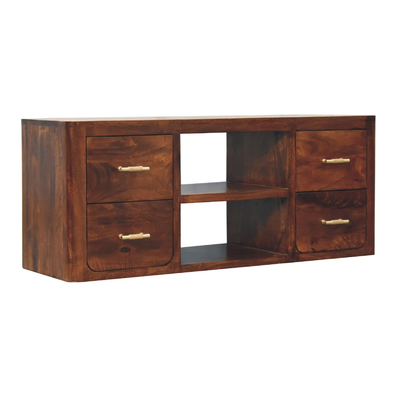 Luca Media Unit 100% Solid Mango Wood