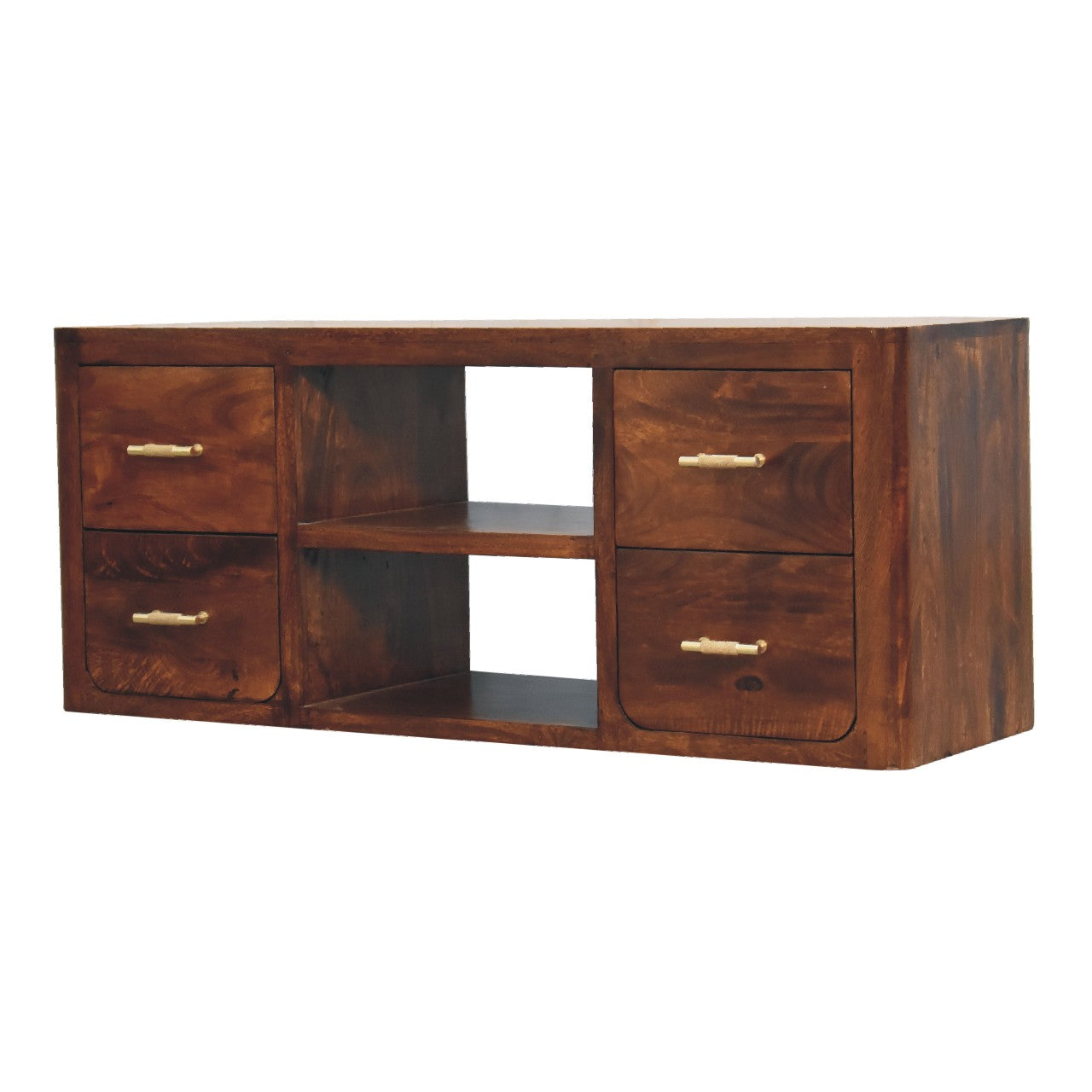 Luca Media Unit 100% Solid Mango Wood