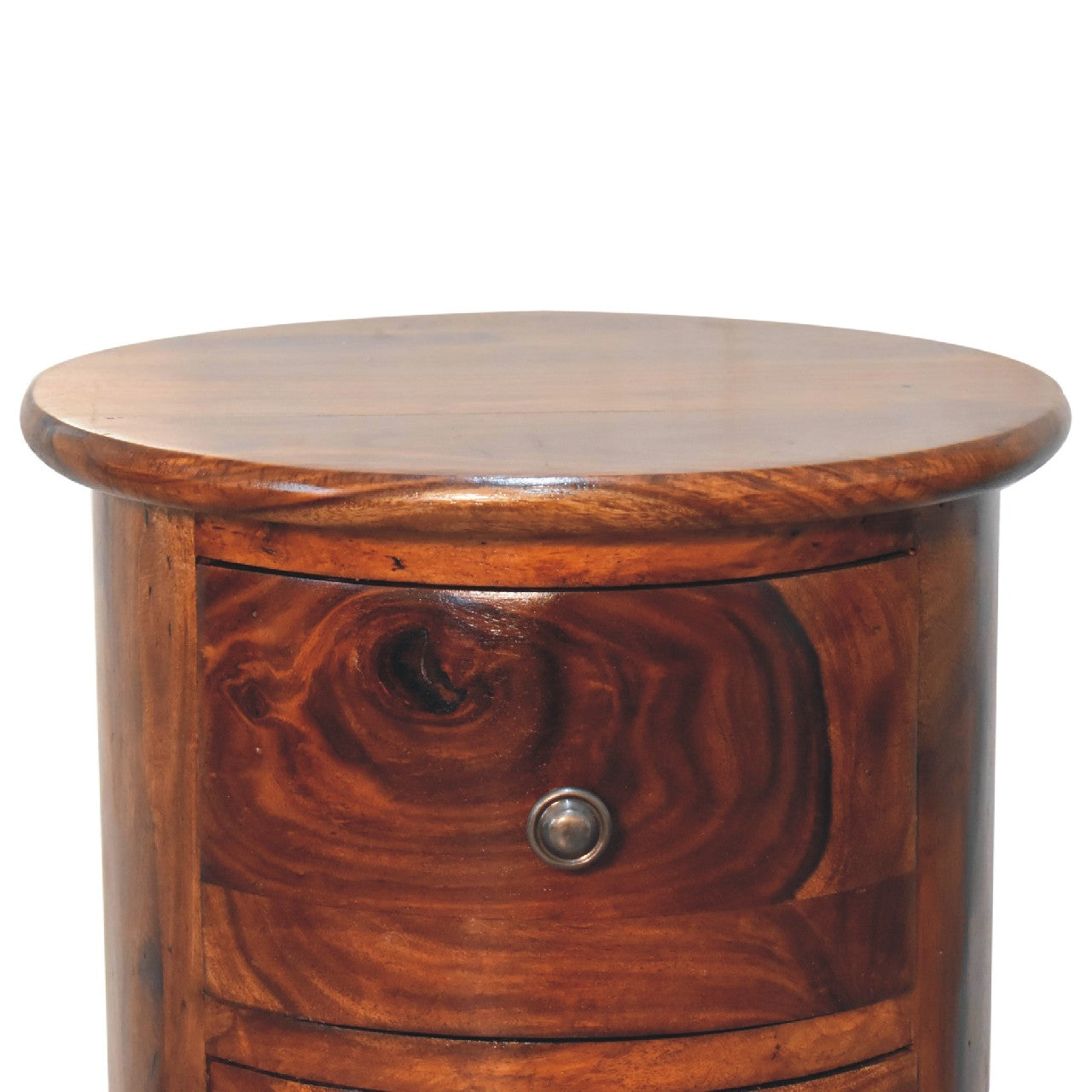 3 Drawer Chestnut Sheesham Drum 100% Sheesham Wood